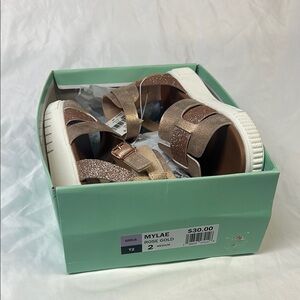 Mia Shoes Gold and White Sandals